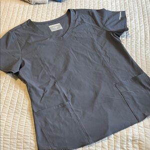 Sketchers Women's pewter Gray V-Neck Short Sleeve Scrub Top